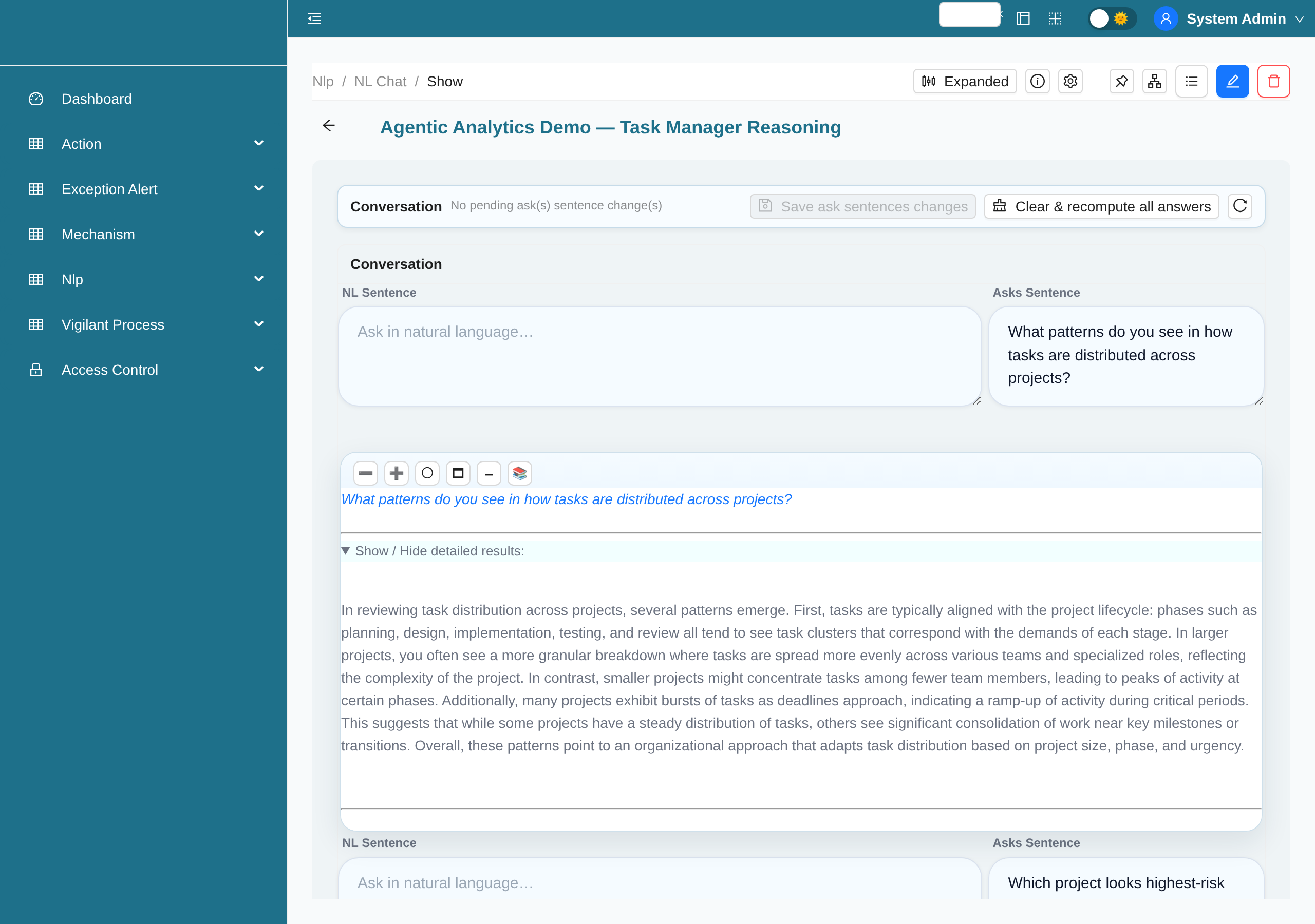 Task Manager Reasoning